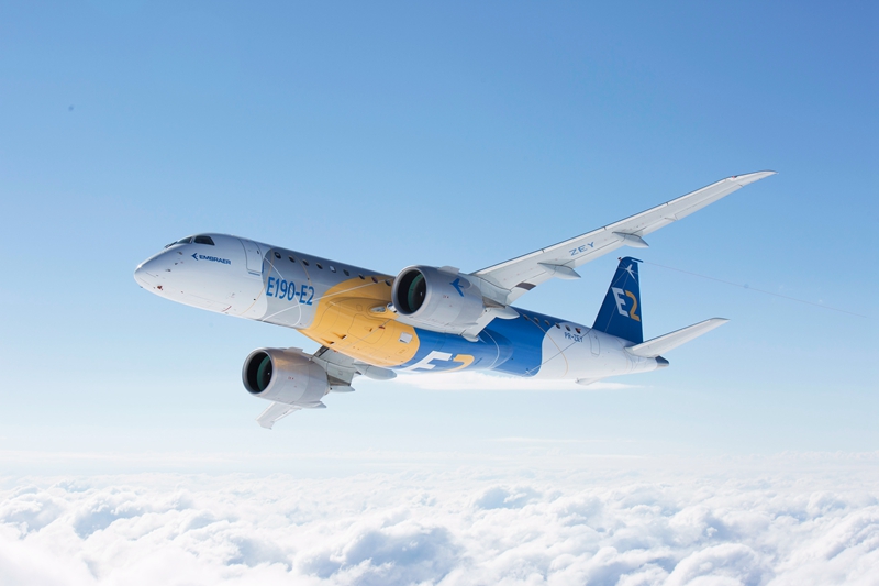 巴西航空工業(yè)首架E190-E2噴氣式飛機提前起飛
